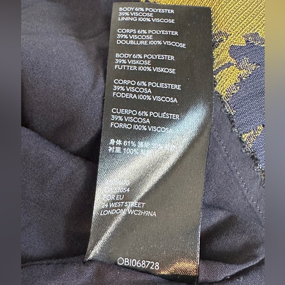 Floral Print Ruffle Hem Sleeveless Dress Black and Gold XS - Picture 10 of 11